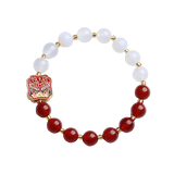 Bracelet Pi Xiu Agate Rouge et Blanche – Protection et Abondance - Biloria