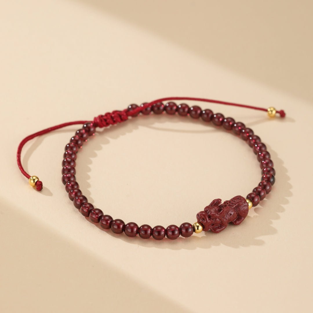 Bracelet Pi Xiu Cinabre Grenat Richesse Protection - Biloria