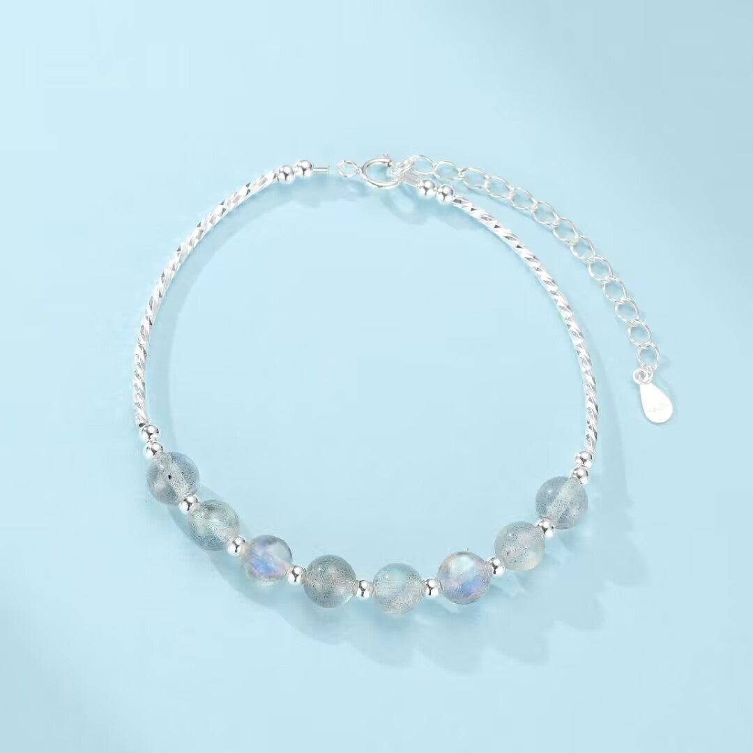 Bracelet Pierre de Lune Argent 925 – Cadeau Féminin Spirituel - Biloria