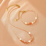 Bracelet Pierre de Soleil et Perle naturelle lithothérapie - Biloria