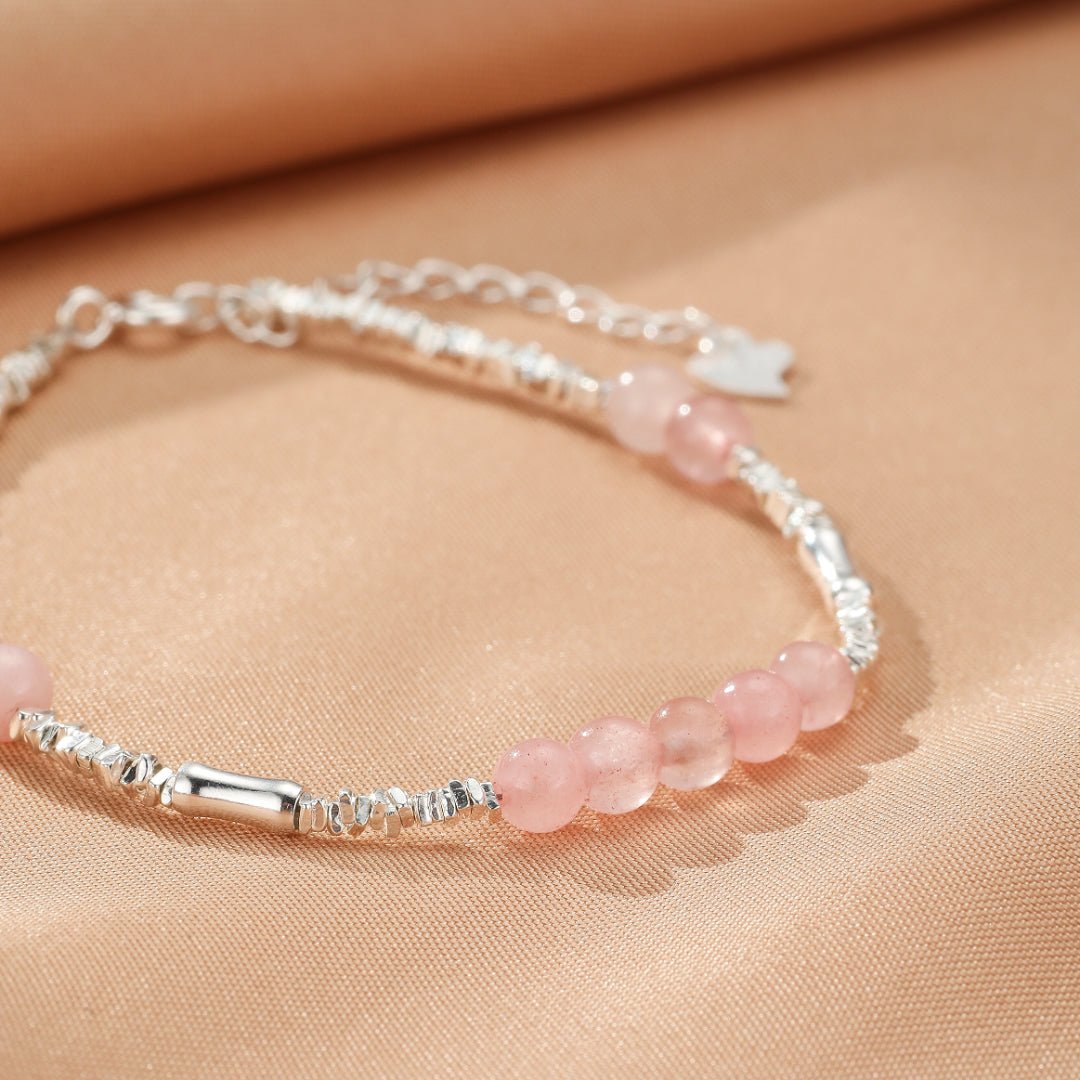 Bracelet Quartz Rose Ajustable – Amour de Soi et Harmonie - Biloria