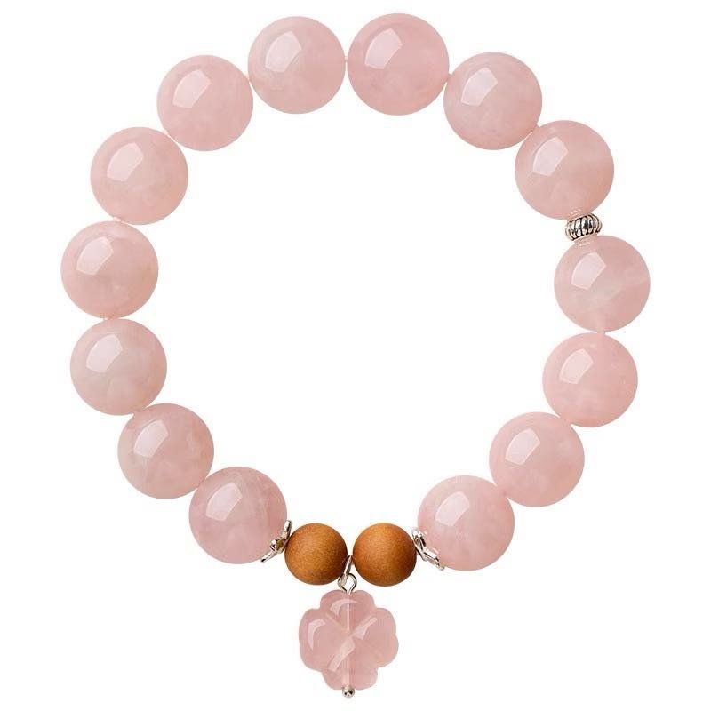Bracelet Quartz Rose Argent 925 – Douceur Florale et Chance - Biloria