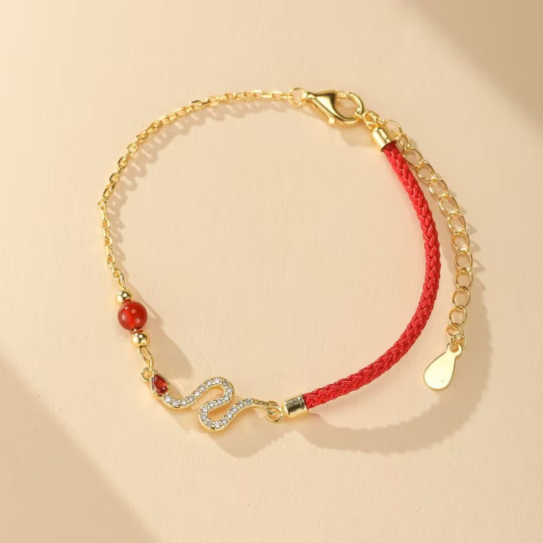 Bracelet Serpent Fil Rouge Feng Shui - Protection et Énergie - Biloria