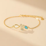 Bracelet Serpent Opale Turquoise Argent 925 Ajustable - Biloria