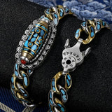 Bracelet Six Mantras Rotatif Argent 925 – Accessoire Spirituel Homme - Biloria