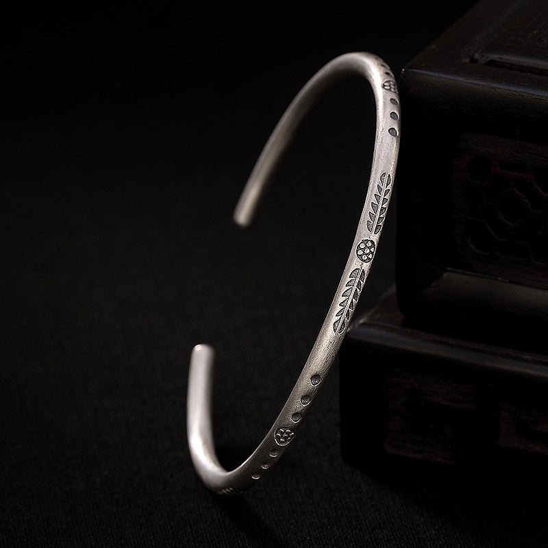 Bracelet Tibétain Tissé Main – Apatite et Motifs Argentés - Biloria