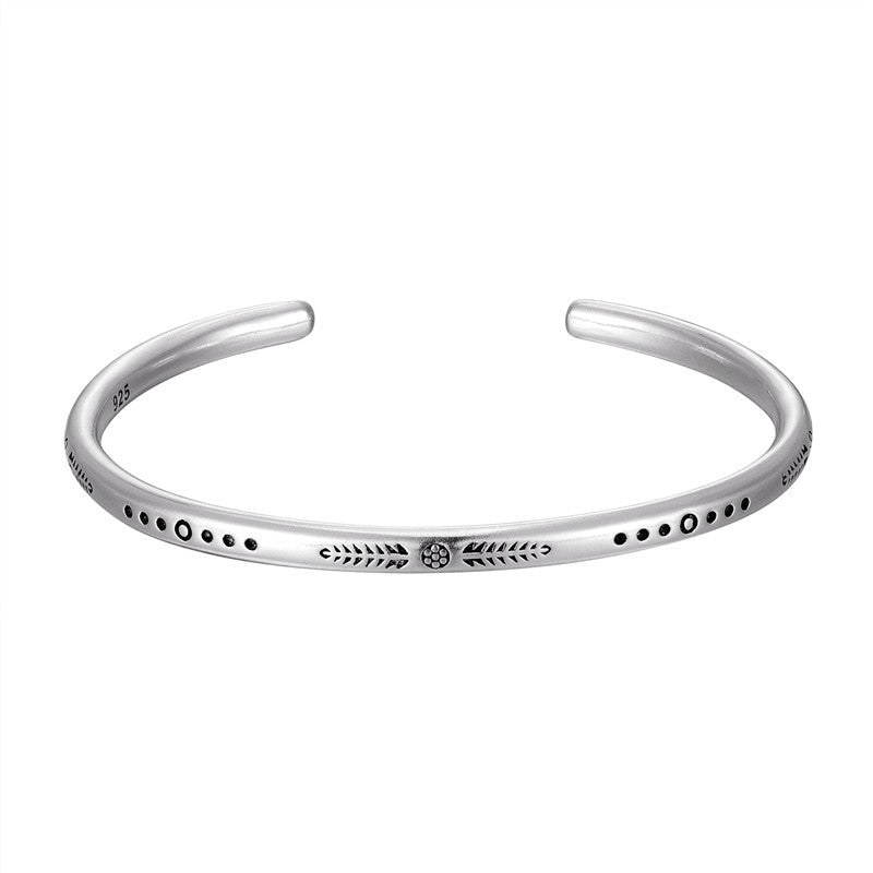 Bracelet Tibétain Tissé Main – Apatite et Motifs Argentés - Biloria