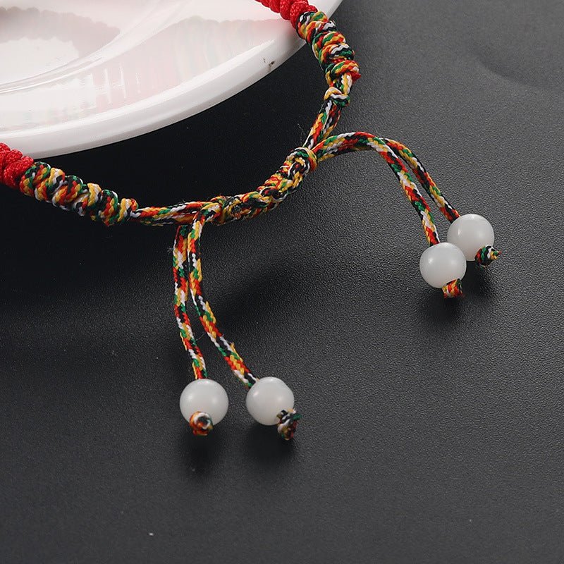 Bracelet Tibétain Tressé Rouge et Jaune – Porte-Bonheur Spirituel - Biloria