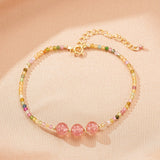 Bracelet Tourmaline et Quartz Fraise pour un Bien-être Émotionnel - Biloria
