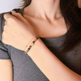Bracelet Tourmaline et Sakura, Bijou Ajustable Protection - Biloria