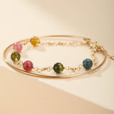 Bracelet Tourmaline Harmonie Cosmique Plaqué Or 14k - Biloria