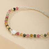Bracelet Tourmaline Multicolore Argent 925 - Bijou Printanier - Biloria