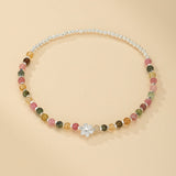 Bracelet Tourmaline Multicolore Argent 925 - Bijou Printanier - Biloria
