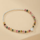 Bracelet Tourmaline Multicolore Argent 925 - Bijou Printanier - Biloria