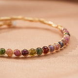 Bracelet Tourmaline Multicolore – Argent Plaqué Or 14K - Biloria