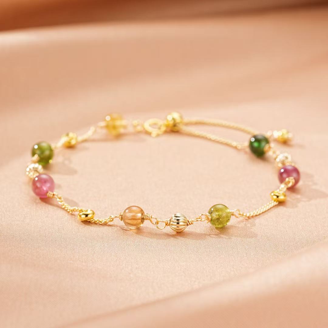 Bracelet Tourmaline Multicolore – Énergies et Renouveau - Biloria