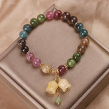 Bracelet Tourmaline Multicolore et Muguet de Mai - Biloria