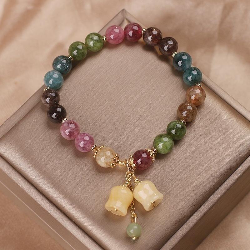 Bracelet Tourmaline Multicolore et Muguet de Mai - Biloria
