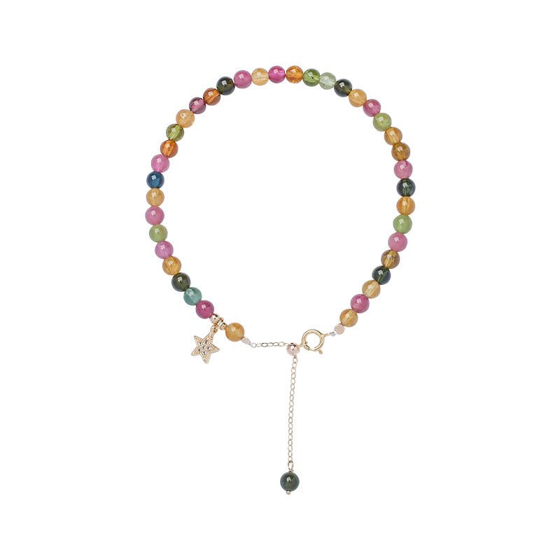 Bracelet Tourmaline Multicolore Plaqué Or 14k - Biloria