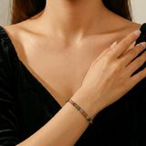 Bracelet Tourmaline Multicolore Plaqué Or 14k - Biloria