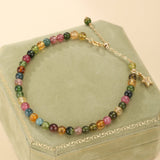Bracelet Tourmaline Multicolore Plaqué Or 14k - Biloria