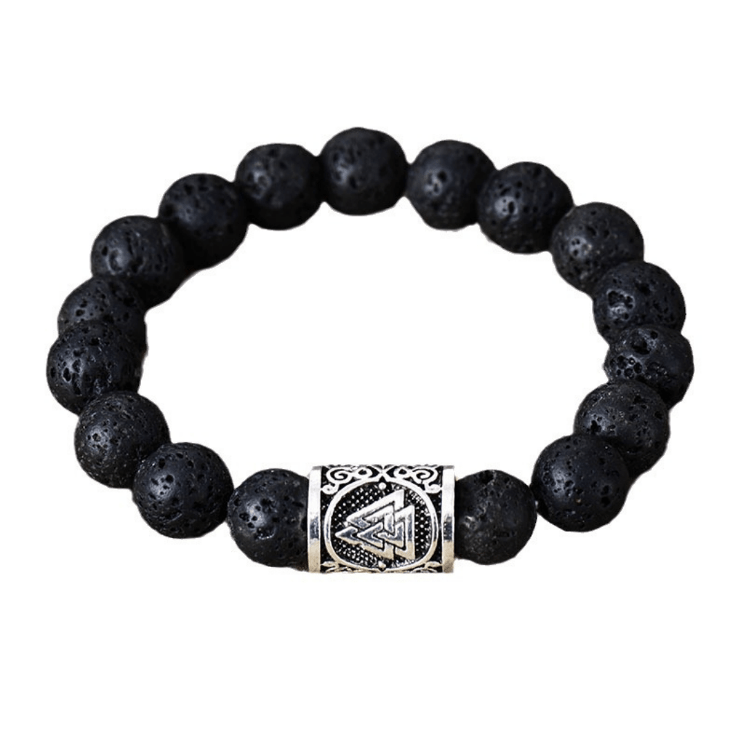 Bracelet Viking Pierre de Lave - Symbole de Force et Cadeau - Biloria