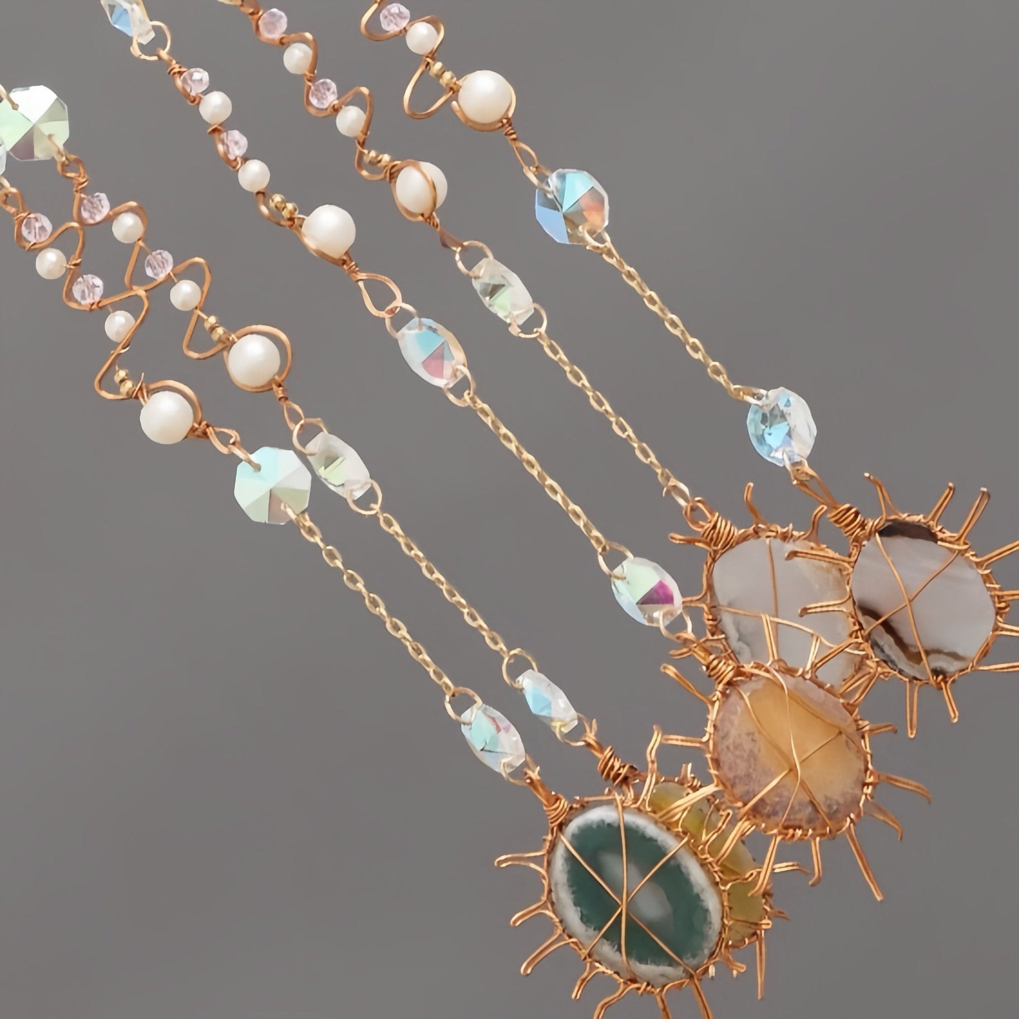 Capteur de Soleil en Quartz de Roche et Agate pour Décoration Zen - Biloria