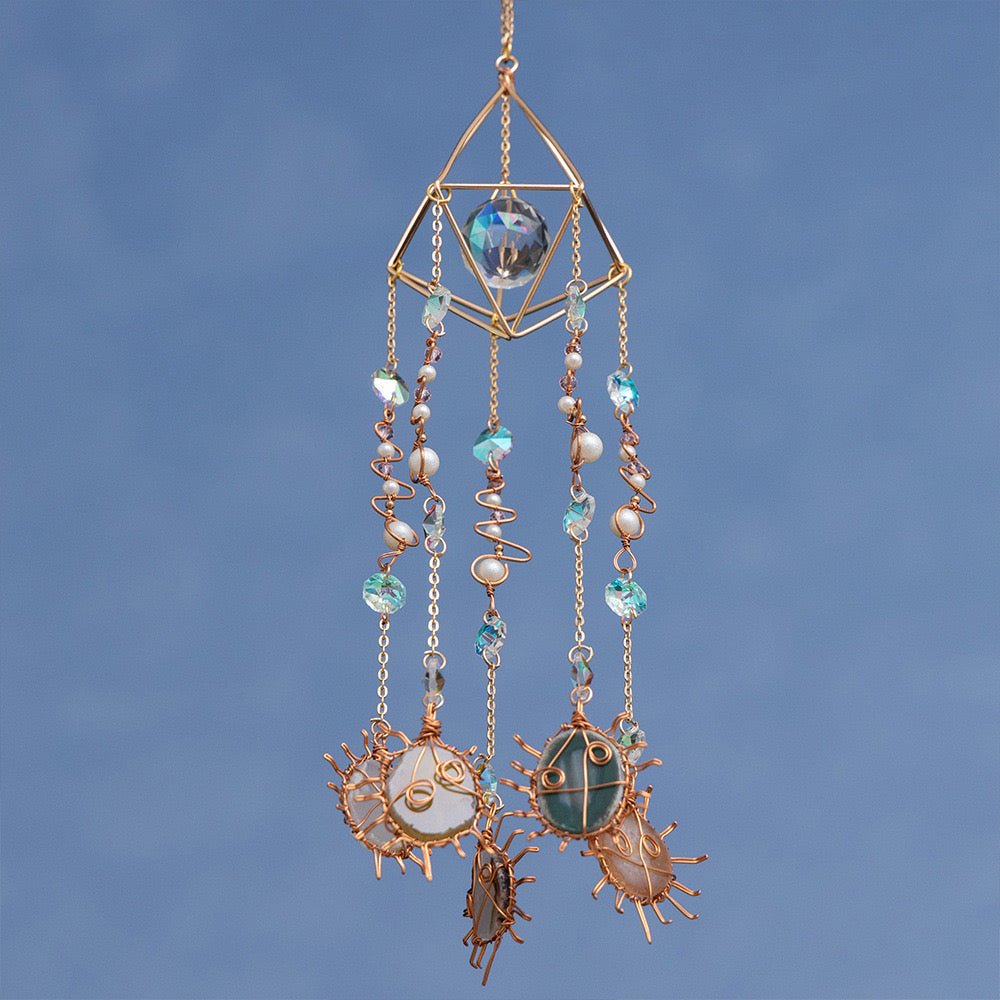 Capteur de Soleil en Quartz de Roche et Agate pour Décoration Zen - Biloria