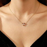 Cœur Cristallin en Cristal de Roche – Pendentif Argent Plaqué Or 18k - Biloria