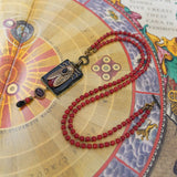 Collier Agate Noir Cigale Laiton Bambou de Mer Vintage - Biloria