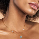 Collier Aigue Marine en Argent Plaqué Or 14K – Méditation et Sérénité - Biloria