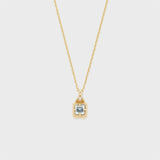 Collier Aigue Marine et Zircon en Argent Plaqué Or – Taille Réglable - Biloria