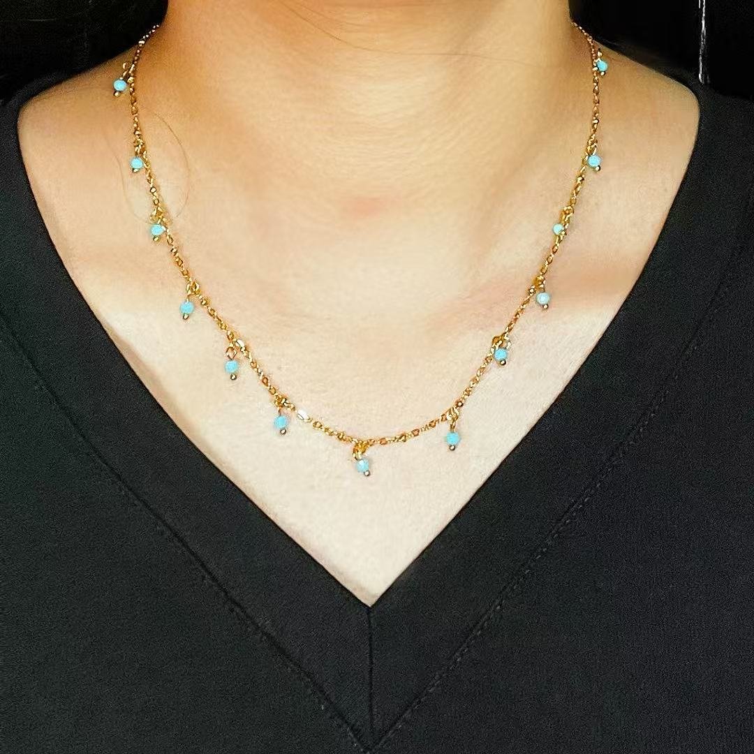 Collier Amazonite Gouttes Solaires - Bijou Fait Main - Biloria