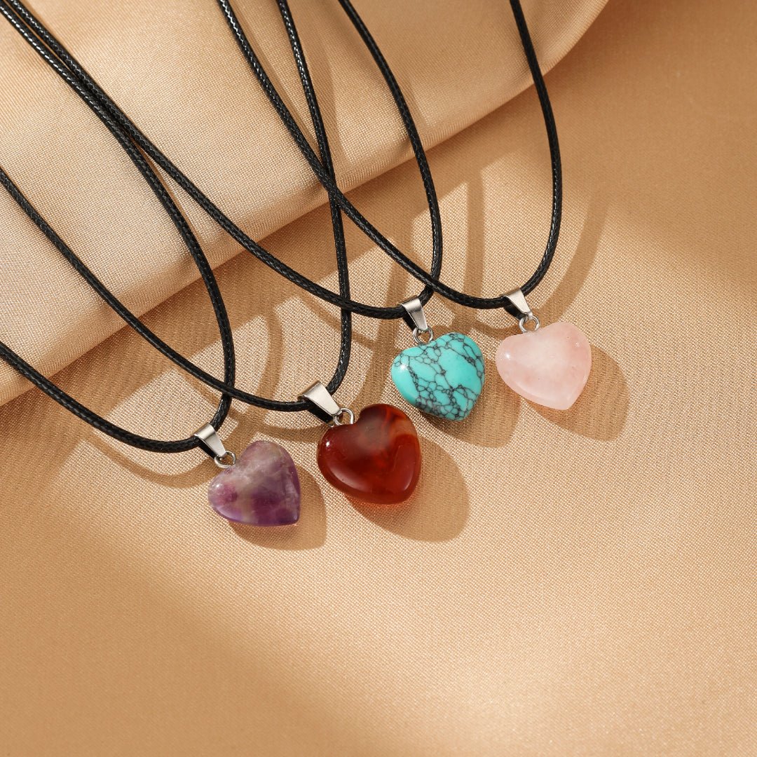 Collier Améthyste Cœur Intuitif en Pierre Naturelle - Biloria