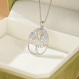 Collier Arbre de Vie Argent 925 Zircons Multicolores - Biloria