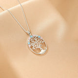 Collier Arbre de Vie Argent 925 Zircons Multicolores - Biloria
