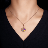 Collier Arbre de Vie émail multicolore en argent 925 - Biloria