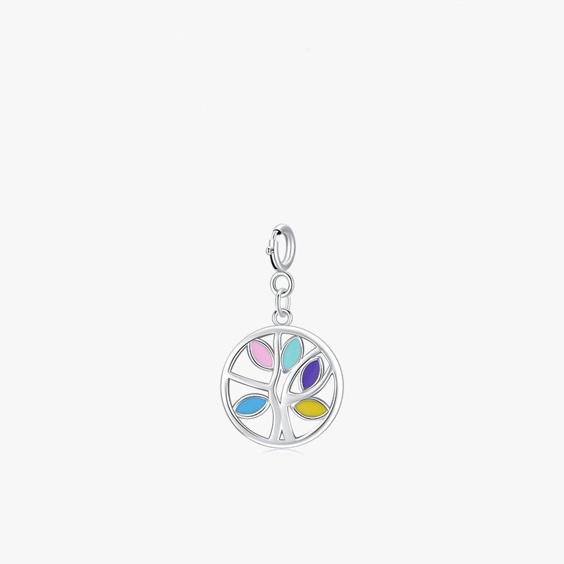 Collier Arbre de Vie émail multicolore en argent 925 - Biloria