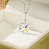 Collier Arbre de Vie émail multicolore en argent 925 - Biloria