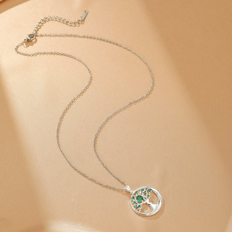 Collier Arbre de Vie Émeraude – Bijou Déco Bureau Télétravail - Biloria