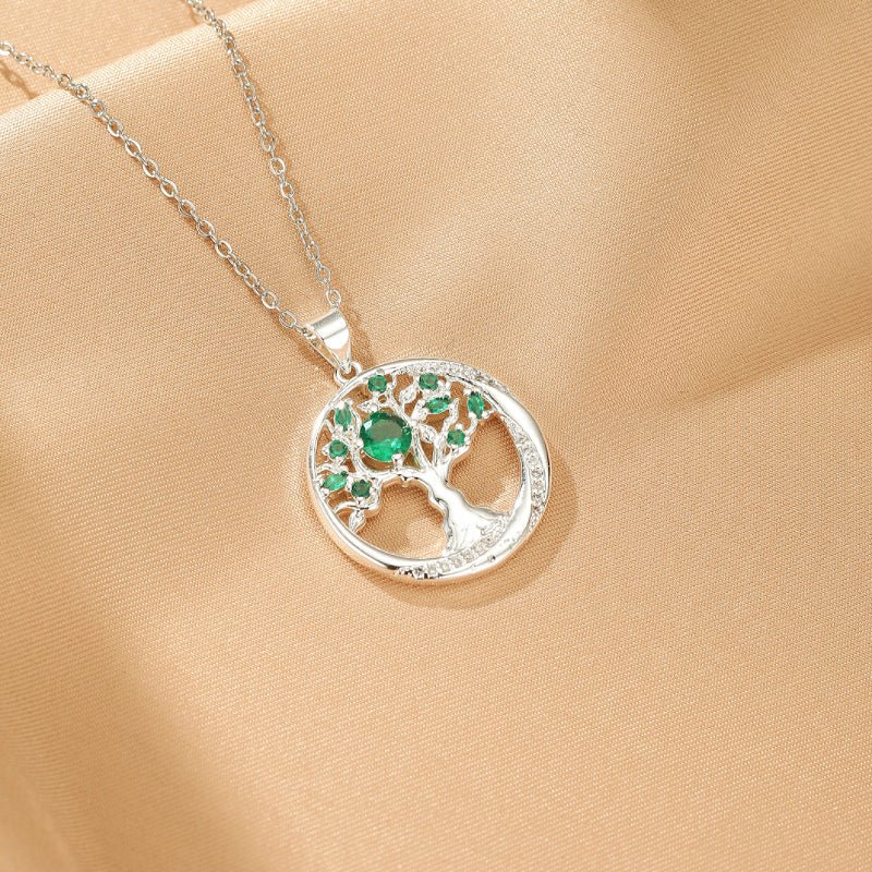 Collier Arbre de Vie Émeraude – Bijou Déco Bureau Télétravail - Biloria