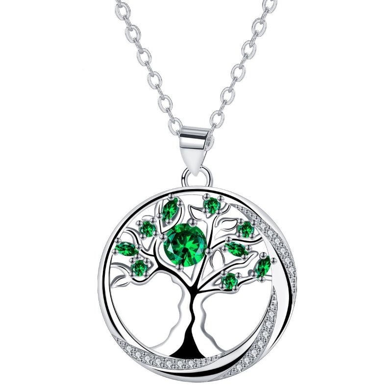 Collier Arbre de Vie Émeraude – Bijou Déco Bureau Télétravail - Biloria