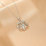 Collier Arbre de Vie en Argent 925 avec Zircons Multicolores - Biloria