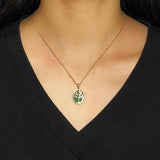 Collier Arbre de Vie Malachite Argent Plaqué Or - Biloria