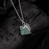 Collier Aventurine Argent 925, Bijou Spirituel Fait Main - Biloria