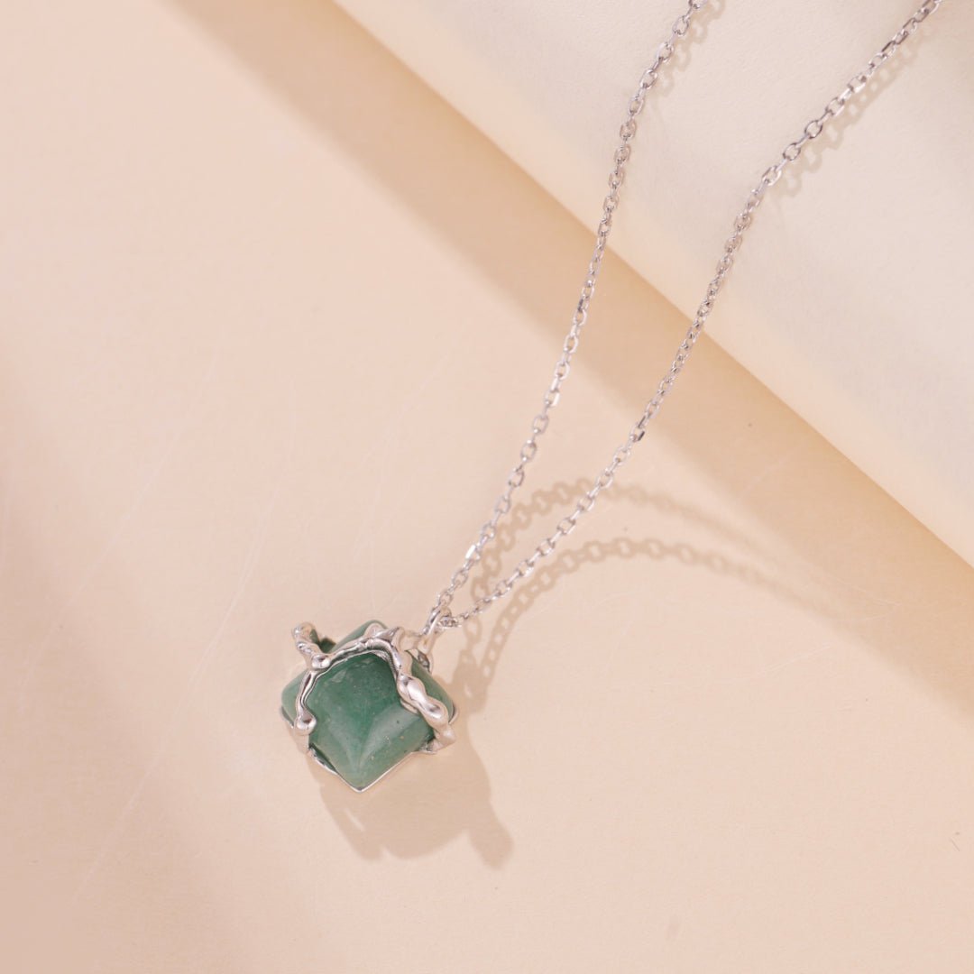 Collier Aventurine Argent 925, Bijou Spirituel Fait Main - Biloria