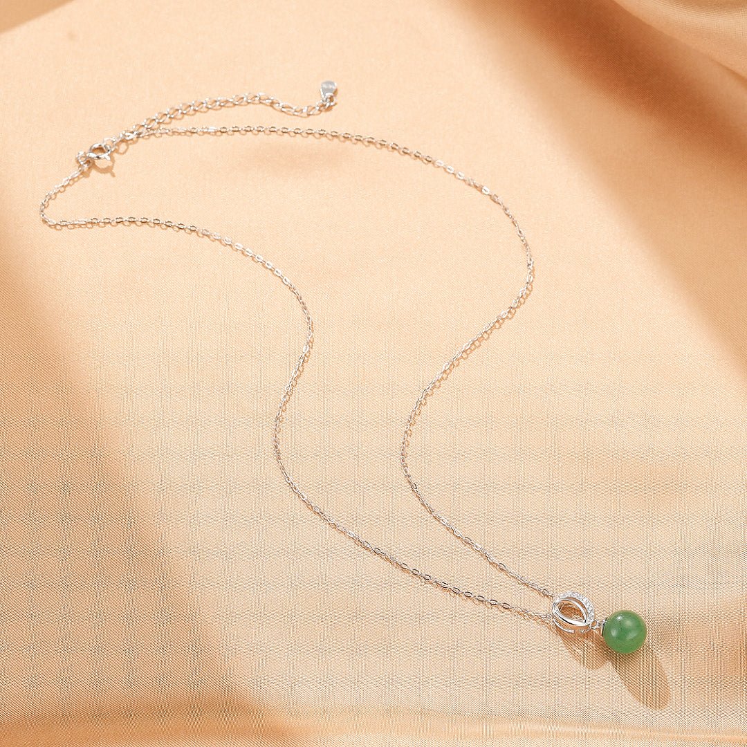 Collier Aventurine en Argent 925 – Goutte d'Harmonie - Biloria