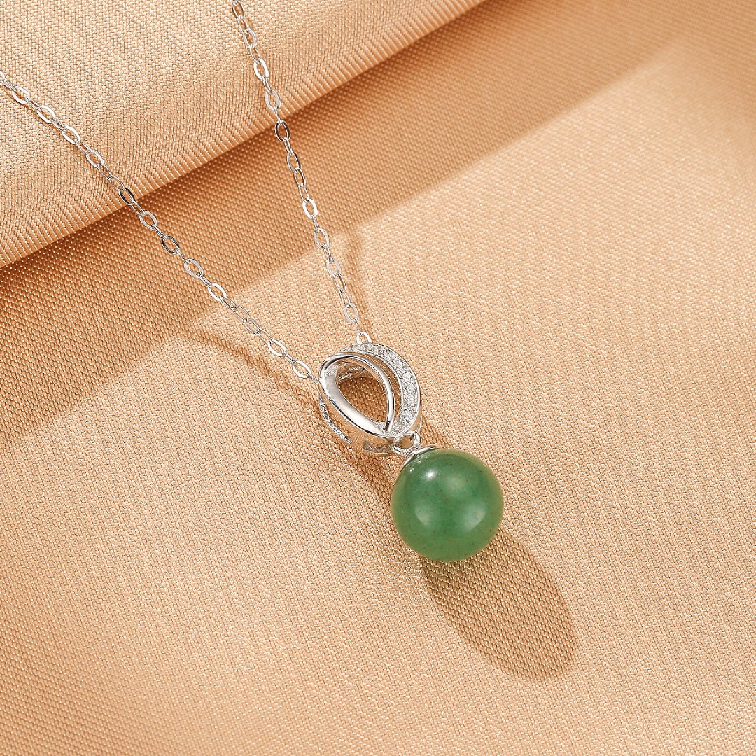 Collier Aventurine en Argent 925 – Goutte d'Harmonie - Biloria