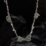 Collier aventurine fleur argent 925 sérénité - Biloria