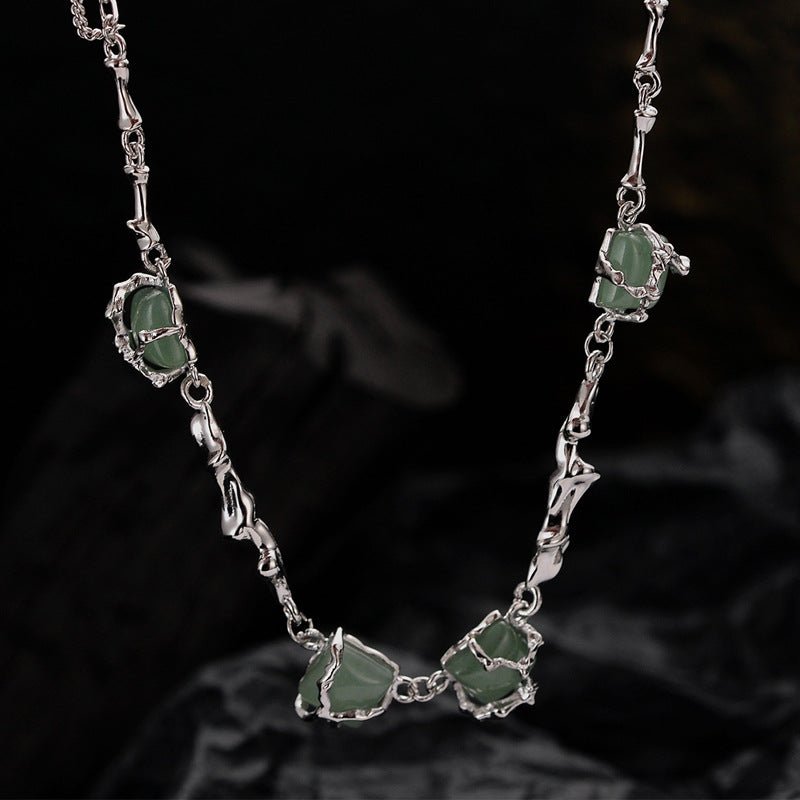 Collier aventurine fleur argent 925 sérénité - Biloria